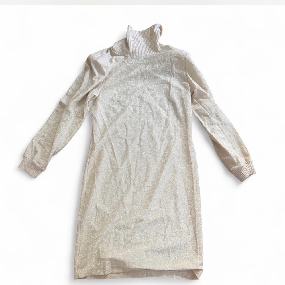 gold lurex dress with shoulder pads very 80s